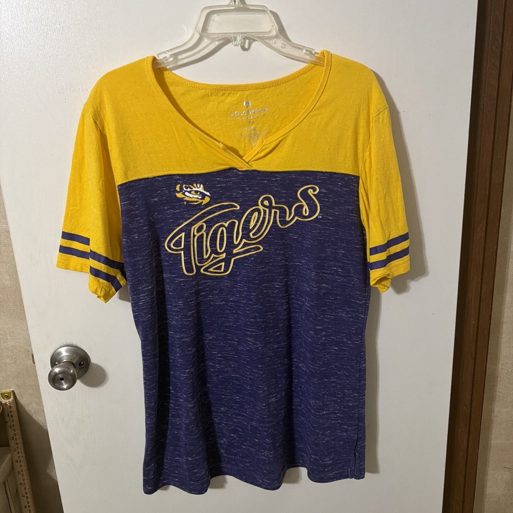Colosseum Women's XL LSU Tigers Purple Yellow Shirt